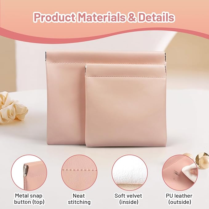 4.72″x4.72″ Small Pouches for Purse, 4PCS Cute Snap Closure Storages, Mini Organizer for Inside Large Makeup Bag, Organize Cosmetic, Lipstick, Jewelry, Card, Coins in Women's Handbag/Travel
