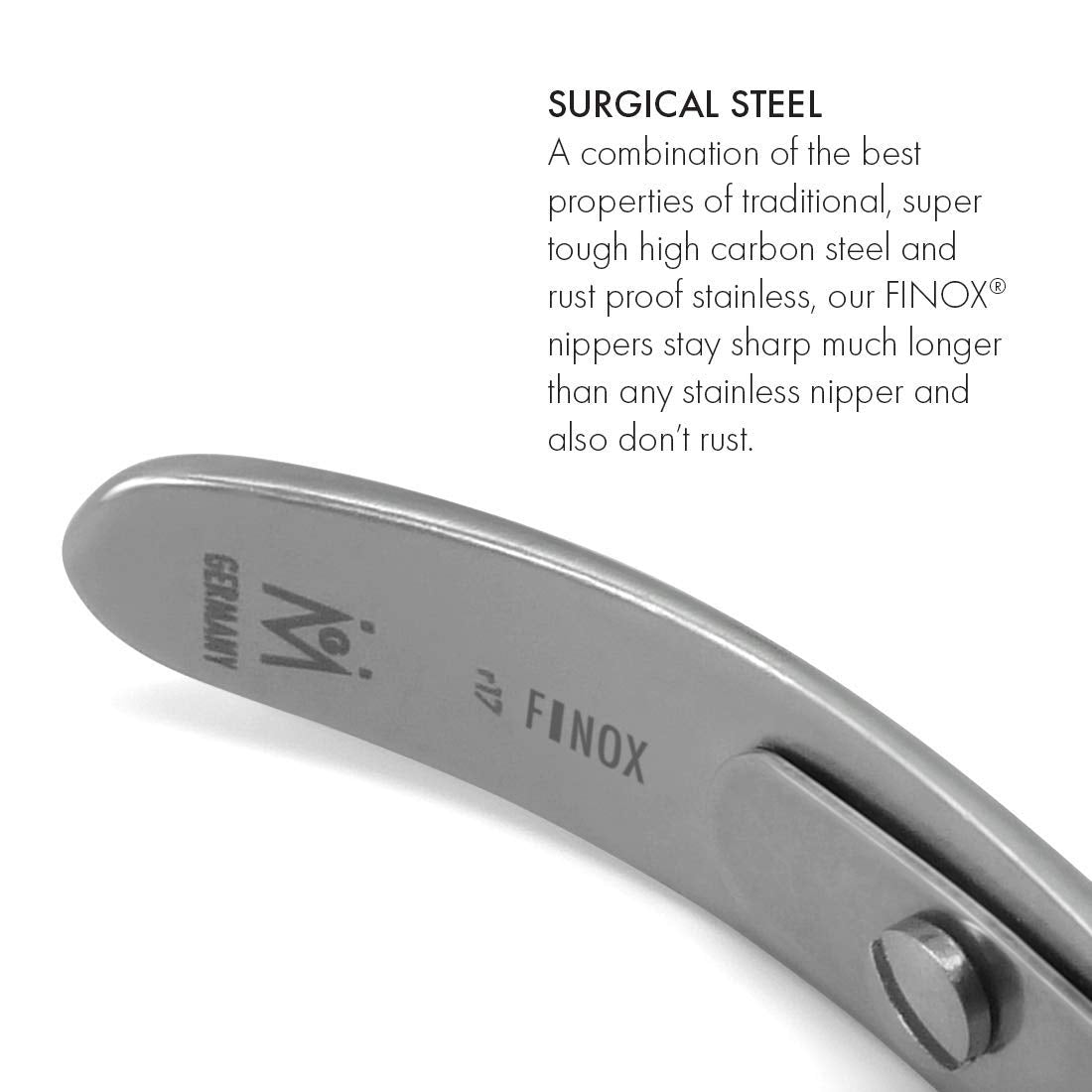 GERMANIKURE Standard Professional Cuticle Trimmer - 1/2 Half Jaw Nipper - Ethically Made in Germany - FINOX Stainless Steel Sharp Cuticle Remover in Leather Case – Manicure Tool, r175, 5mm