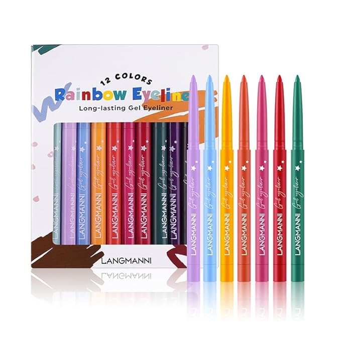 PRALOVIXAE 12 Colors Pro Eyeliner Set - High Pigmented, Waterproof & Smudge-Proof, Long Lasting Liquid Eye Liner Pens for Cat Eye Makeup