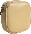 Benfan Leather Cosmetic Bag for Women Small Zipper Makeup Bag for Purse Waterproof Travel Makeup Organizer Charger Storage Pouch Color Yellow