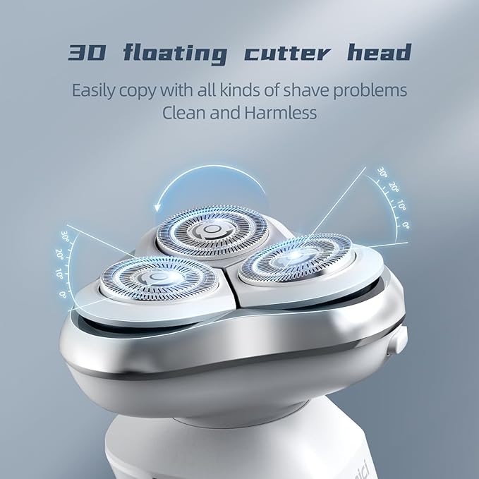 Men's Shaver Electric Rotary Razor 3D Floating Cutter Head Waterproof Shaving with Led Display X3 Series Gift