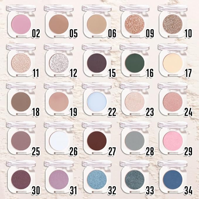 QIDSTERS Smoky Beige Matte Single Eyeshadow, Lightweight Blendable Mini Eye Shadow for Older Women, Monochrome Eyeshadow Palette Makeup Pigmented Waterproof, Vegan & Cruelty-Free, 17
