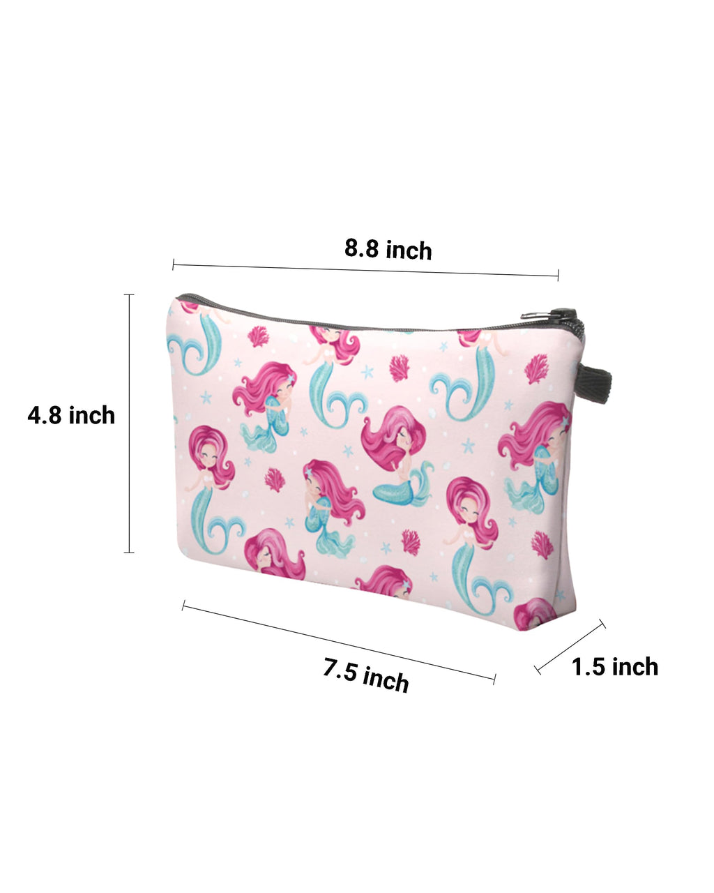Aiphamy Cute Travel Makeup Bag Cosmetic Bag Small Pouch Gift for Women (Pink Mermaid)
