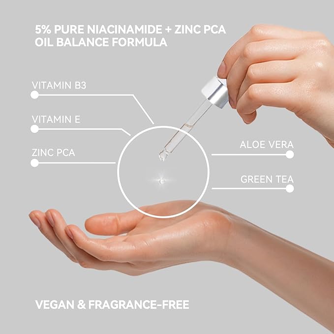 MISSEDSEN Niacinamide Serum for Face with Zinc & Hyaluronic Acid, 1 Oz