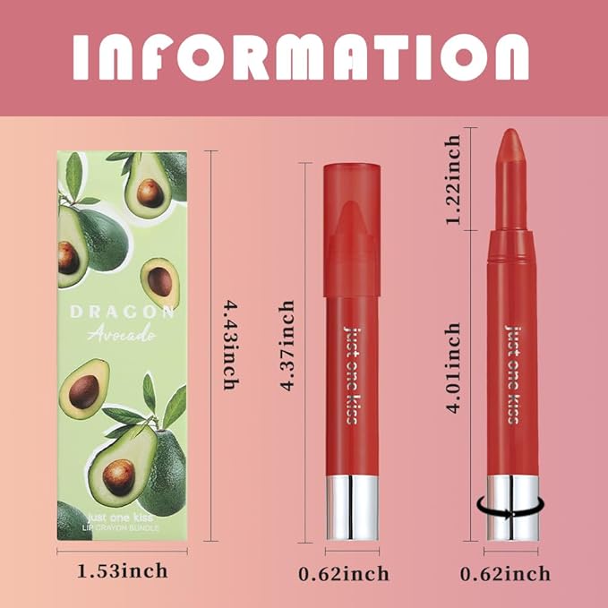 mekuel 2Pcs Bright Red & Fuchsia Rose Hydrating Cream Lipsticks Lip Crayon for Women, Natural Lipstick Longwear Lip Crayon Set for Ombre Shades, Matte Creamy Lips Stick Nourishing Lips Balm Set, F