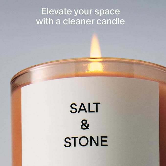 Salt & Stone Coconut & Soy Blend Scented Candle, Bergamot & Hinoki 8.5 oz