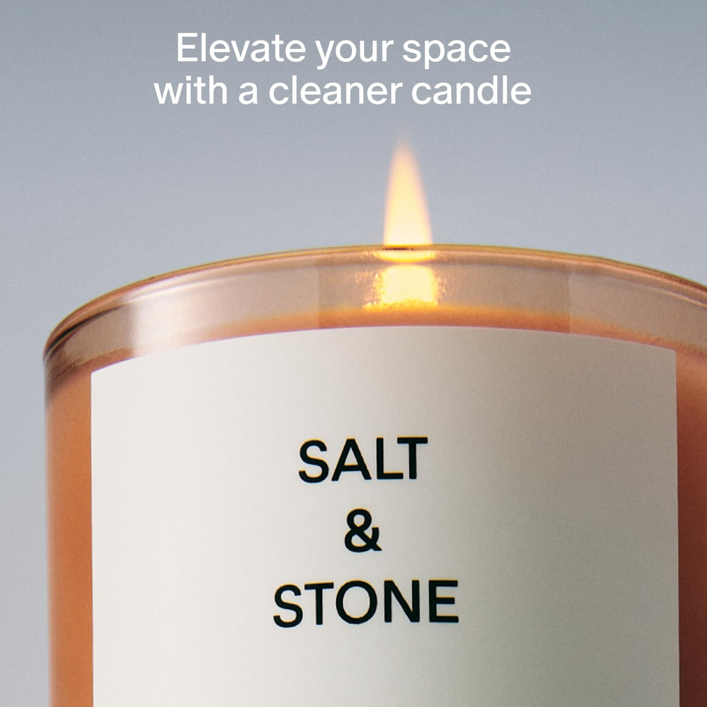 Salt & Stone Coconut & Soy Blend Scented Candle, Bergamot & Hinoki 8.5 oz