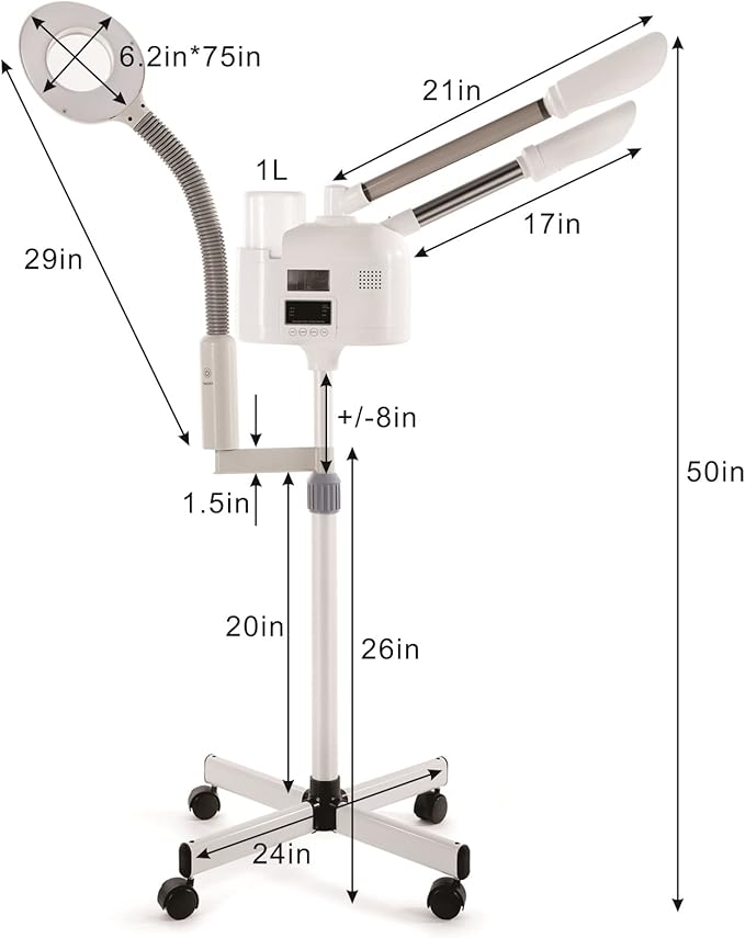WINEDYOUNG Professional Facial Steamer 3 in 1 Steamer for Face White