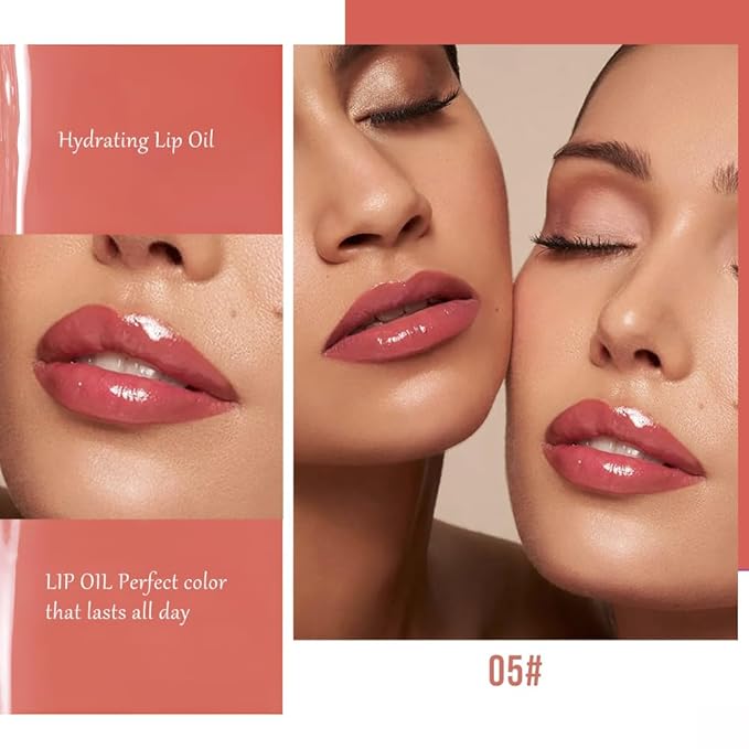 Hxssll 2-in-1 Dual Ended Lip Stain & Lip Oil – Long Lasting Waterproof Matte Lip Gloss with High Pigment, Non-Sticky Lip Tint, Hydrating Lip Oil for Moisturizing & Glossy Finish (05#, 1PCS)