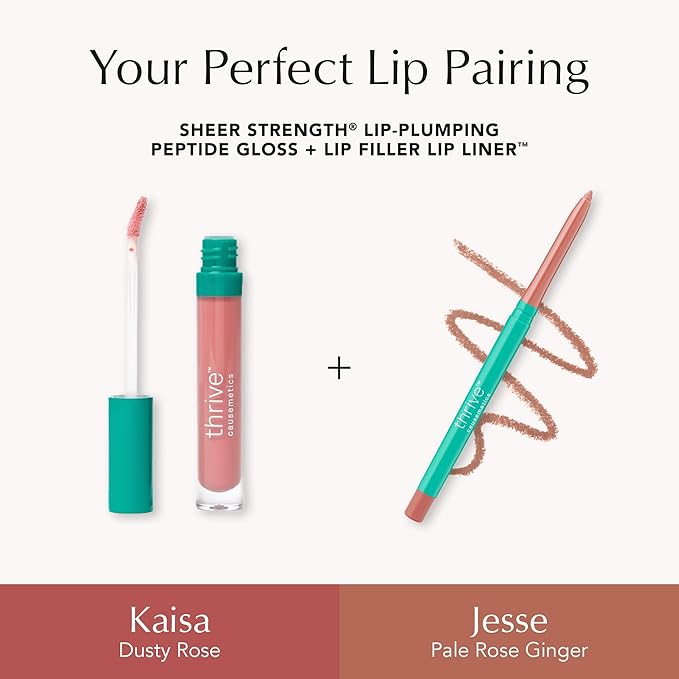 Thrive Causemetics Lip Filler Plumping Lip Liner, Pale Rose Ginger Shade