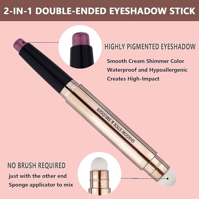 Metiplou Red Eyeshadow Stick Eyeliner pencil For Eye Makeup Cream Shimmer Smooth Glitter Dark Light Matte Single Crayon Primer Palette Hypoallergenic Natural Waterproof Long Lasting Eyeshadow 09