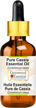 Greenwood Essential Pure Cassia Essential Oil (Cinnamomum Cassia) with Glass Dropper Steam Distilled 50ml (1.69 oz)