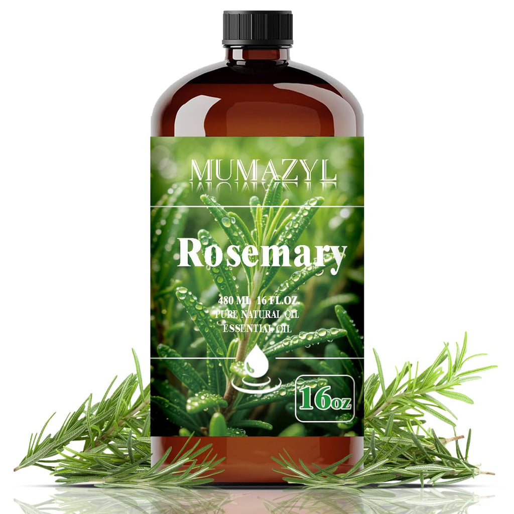 Rosemary Essential Oil, Rosemary Oil 16 Fl Oz 480ML for Diffuser Humidifier Yoga Cleaning DIY Candle Soap Making MUMAZYL Essential Oils