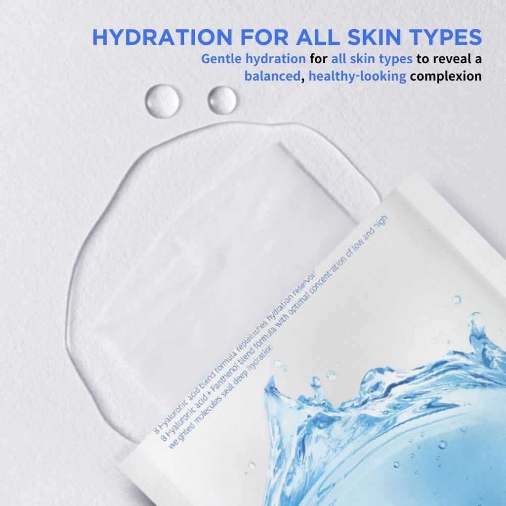 JAYJUN Hyaluronic Acid Hydrating Mask (10 Sheets) - 8-Layer Moisture Technology for Deep Hydration & Revitalization