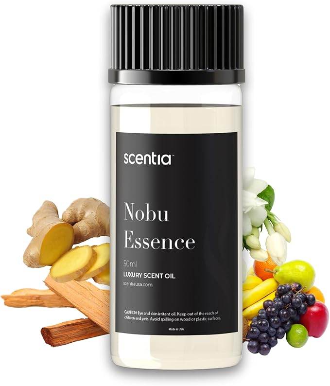 Scentia Nobu Essence Hotel Scent Diffuser Oil – Luxury Fragrance Inspired by Nobu Hotel – 50 mL – Jasmine, Lily & Sandalwood Essential Oil Blend for Home, Office & Aromatherapy Diffusers, Made in USA
