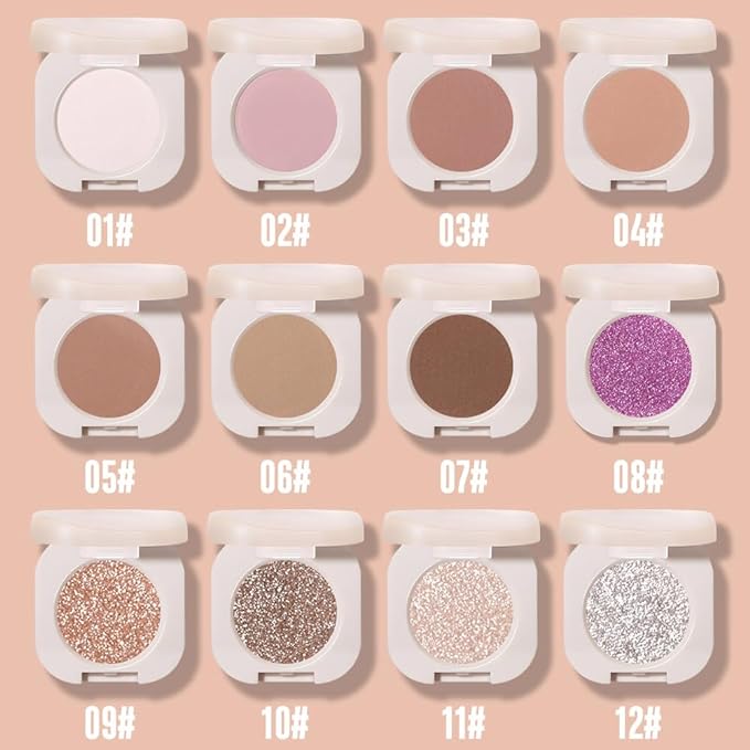FeiCuiYun Pressed Single Matte Eyeshadow Palette Makeup, Brown eyeshadow For Women, Pigmented Waterproof Sombras Para Ojos, Single Pressed Powder Vegan, Talc, Paraben & Cruelty Free(05)