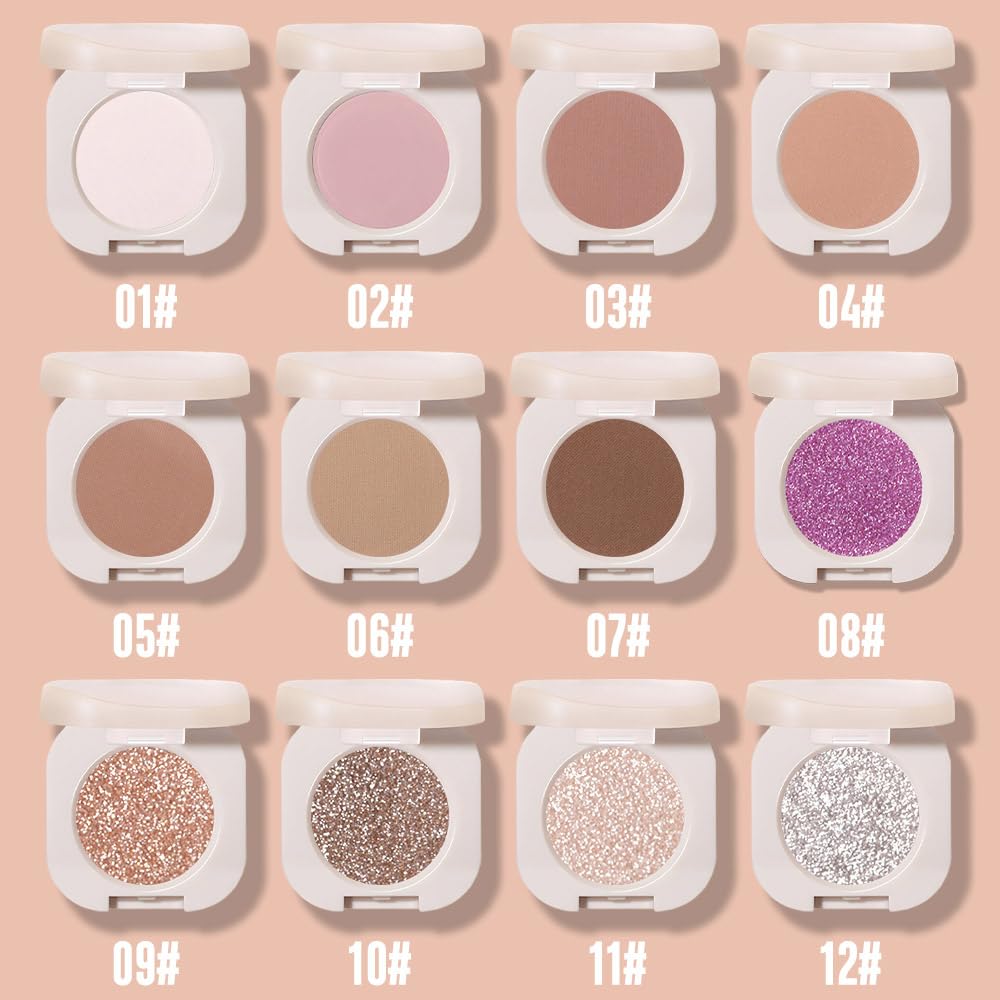 CAKAILA Single Nude Coffee Brown Matte Eyeshadow,Bright Intense Monochrome Eye Shadow,Apply Makeup Easily,Matte Pressed Powder Single Eyeshadow,24 Hour Eye Makeup Longwear Waterproof