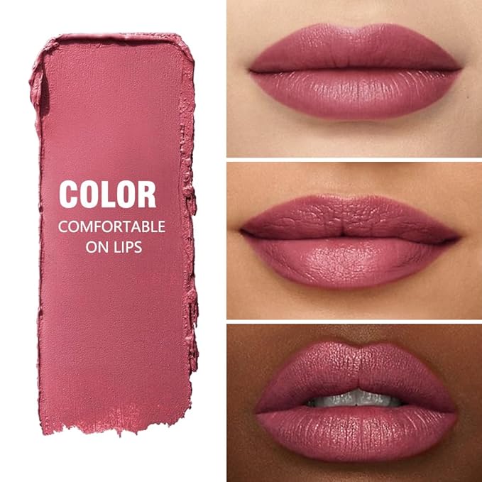 IATMOMOD Mauve Matte Lipstick Crayon for Women, 24 Hour Lipstick Lip Liner Pencil Long Lasting Waterproof Smudge Proof Vegan & Cruelty-Free Neutral lip liner marker Easy Application Full Coverage B05#