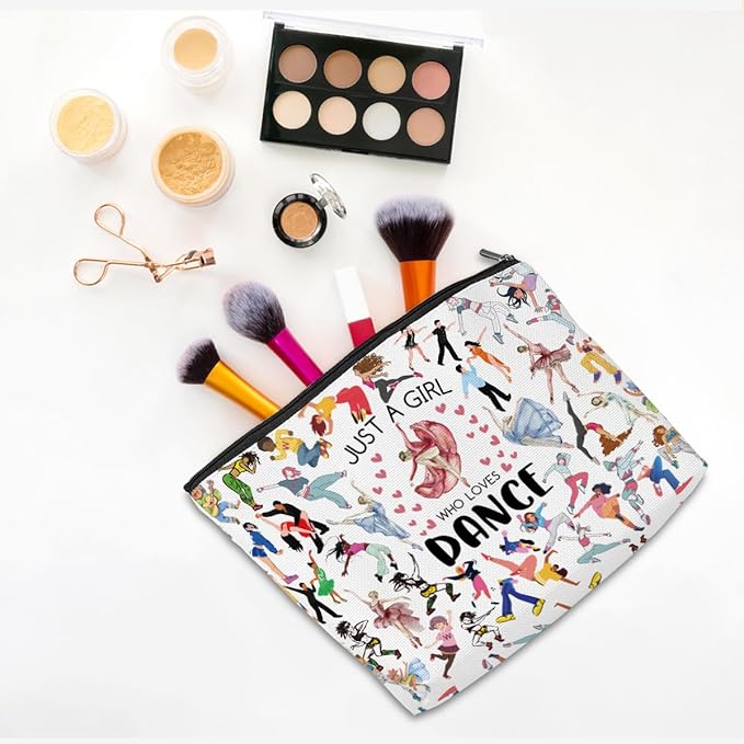 Dance Makeup Bag for Girls Dancer Recital Gift Thank You Gifts Cosmetic Bag