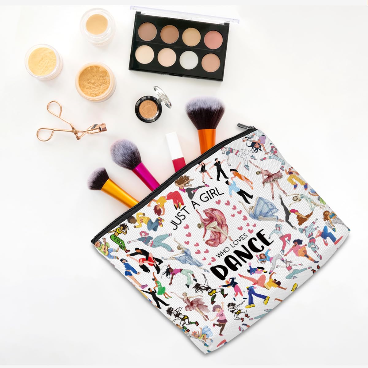 Dance Makeup Bag for Girls Dancer Recital Gift Thank You Gifts Cosmetic Bag