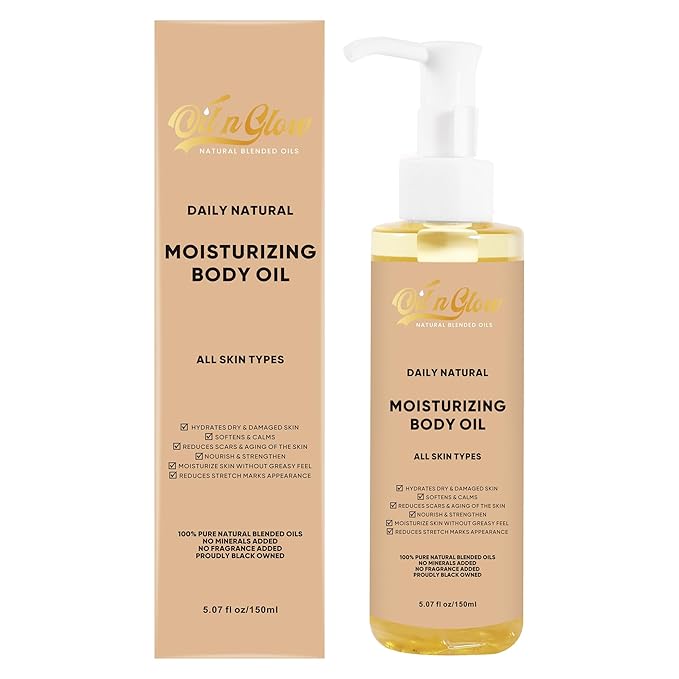 USDA Certified 100% Organic Pure Natural Hydrating Body Oil After Shower With Coconut, Jojoba, Olive & Almond Non-Greasy Moisturizing Body Oils For Women & Men Dry Skin 5.07 fl oz/150ml - Unscented