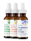 ASUTRA 3 Pack Face Serum Variety Pack, 3 Products - 1 fl oz (1 Fl Oz)