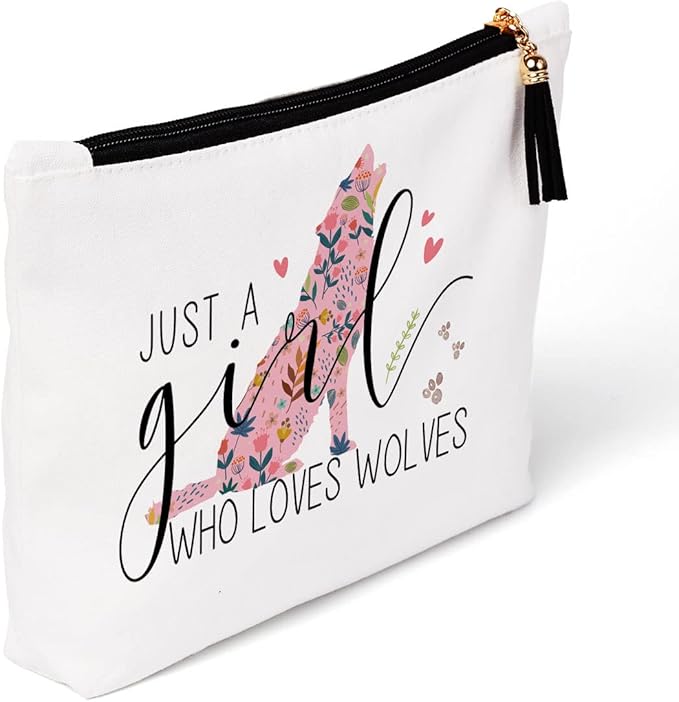 QIBAJIU Wolf Gifts for Lovers, Stuff, Decor, Birthday, Christmas Makeup Bag