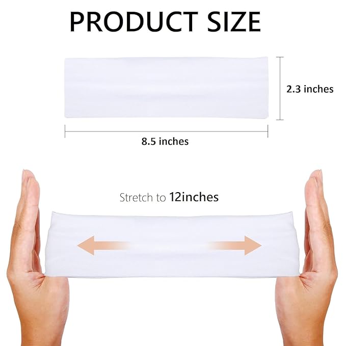 Huachi Pink Headbands for Women Valentines Day 16 Pack Elastic Hair Bands for Women' Hair Non Slip Soft Cloth Fabric Trendy Head Bands, White & Pink