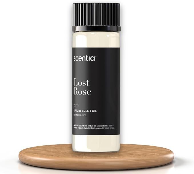 Scentia Lost Rose Aromatherapy Oil for Diffuser – Hotel Scent Inspired by Fairmont – 20 mL – Rose, Oud Wood & Clove Natural Fragrance Oil for Waterless & Cold Air Diffusers, Made in USA