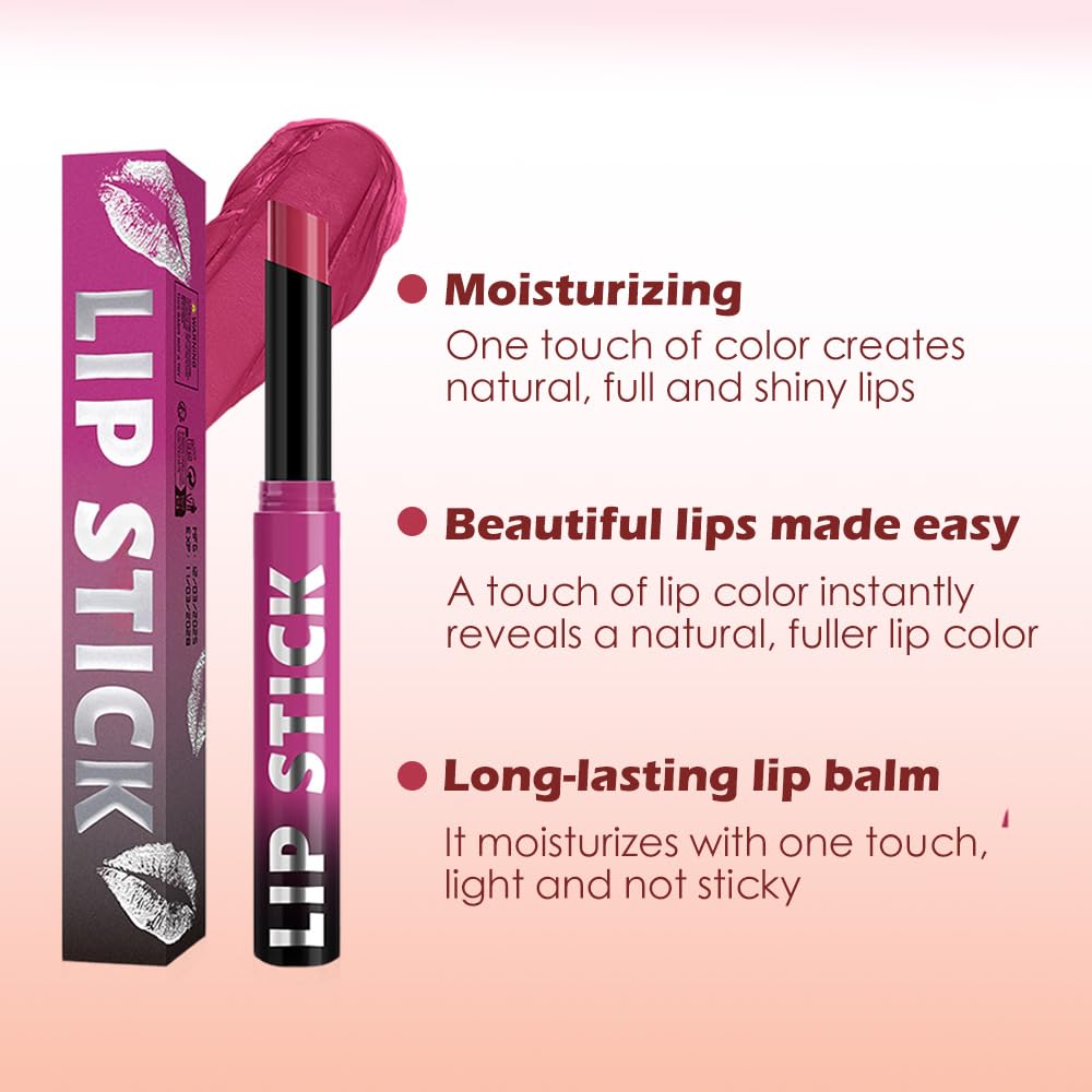 QIDSTERS 4Pcs Matte Lipstick Crayon Set for Women, Neutral Lip Stick Pencil 24 Hour Long Lasting Waterproof, Non-Drying Hydrating Formula Lip Gloss Makeup, Vegan & Cruelty-Free, 02