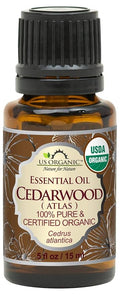US Organic 100% Pure Cedarwood Essential Oil (Atlas) - USDA Certified Organic, Steam Distilled (More Size Variations Available) (15 ml /.5 fl oz)