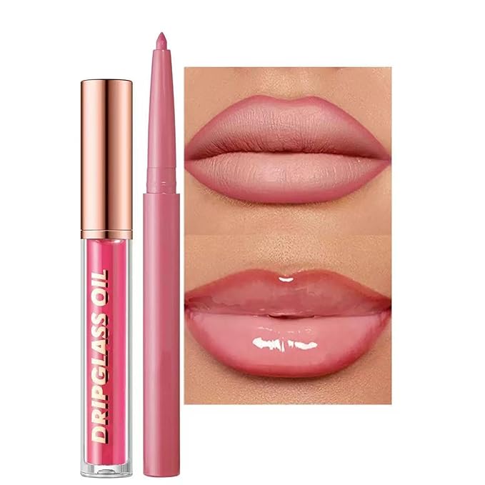 Hyesamyo Pink Lip Liner Waterproof Lip Kit With Lip Liner and Gloss Long Lasting Pluming Smudge proof Highly Pigmented Lip Liner Set with Lipgloss (09# Pink)