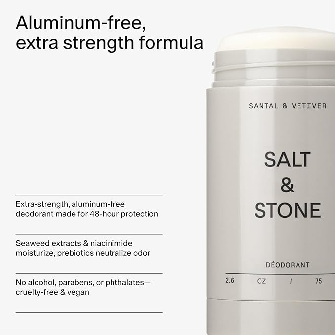 Salt & Stone Aluminum-Free Deodorant for Women & Men, Trio Set 2.6 oz (3)
