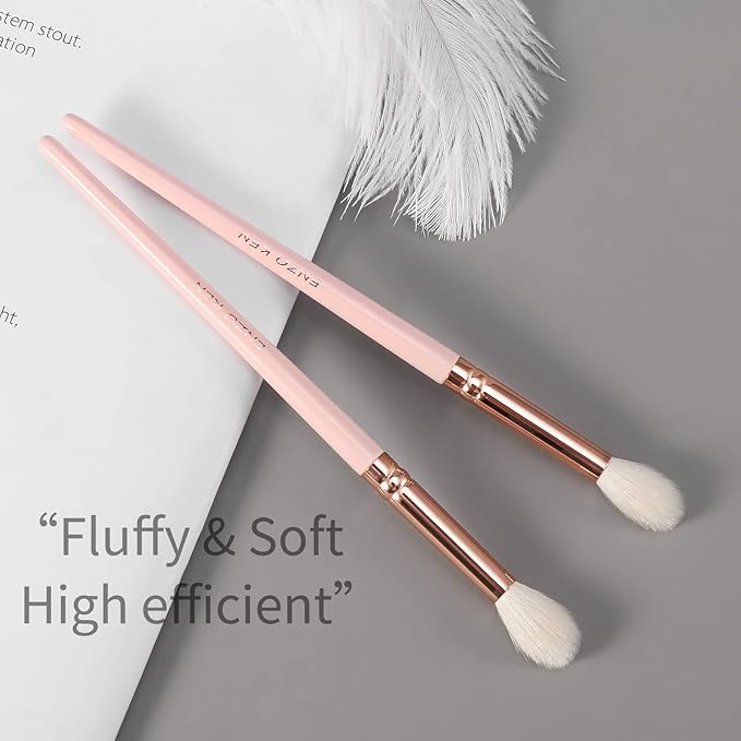 ENZO KEN Natural Goat Hair Eyeshadow Brush, Large Blending Eye Shadow Brush, Eye Shadow Blending Brushes, Small Nose Contour Brush, Single Natural Hair Makeup Brush, Smudge Brushes