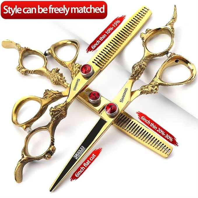 5.5/6 /7 Inch Knight Professional Japanese Hair Scissors Barber Scissors Set (6 inch 3pc-B)
