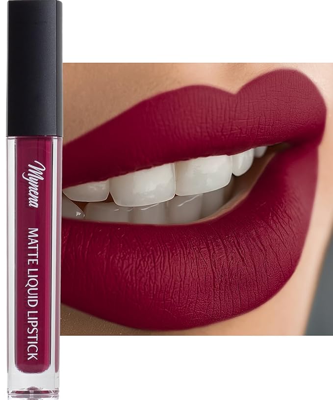 Mynena Hydrating Berry Red Matte Liquid Lipstick Long Lasting - Lisy