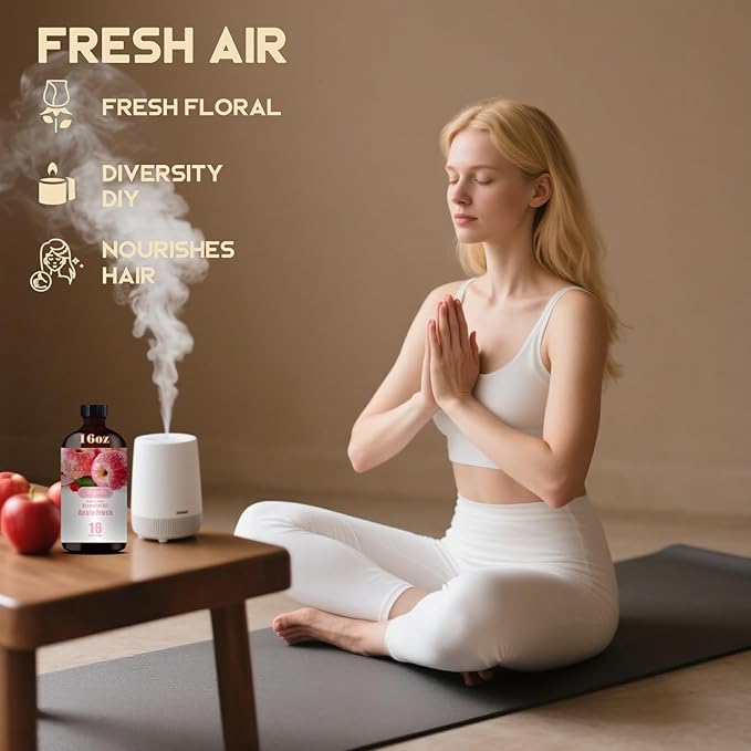 MLYNKL Apple Essential Oil,for Diffuser,Humidifier,16oz+Roll-On 0.33oz