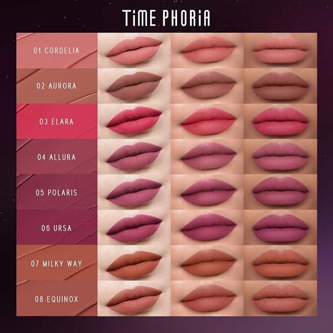 NEBULA VELVET LIP CREAM-Long Lasting Lip Stain, Waterproof and Transferproof Lip Tint, Matte Finish, Smooth Out Lip Lines, Lightweight & High Coverage, Stocking Stuffers (11 BELLATRIX)