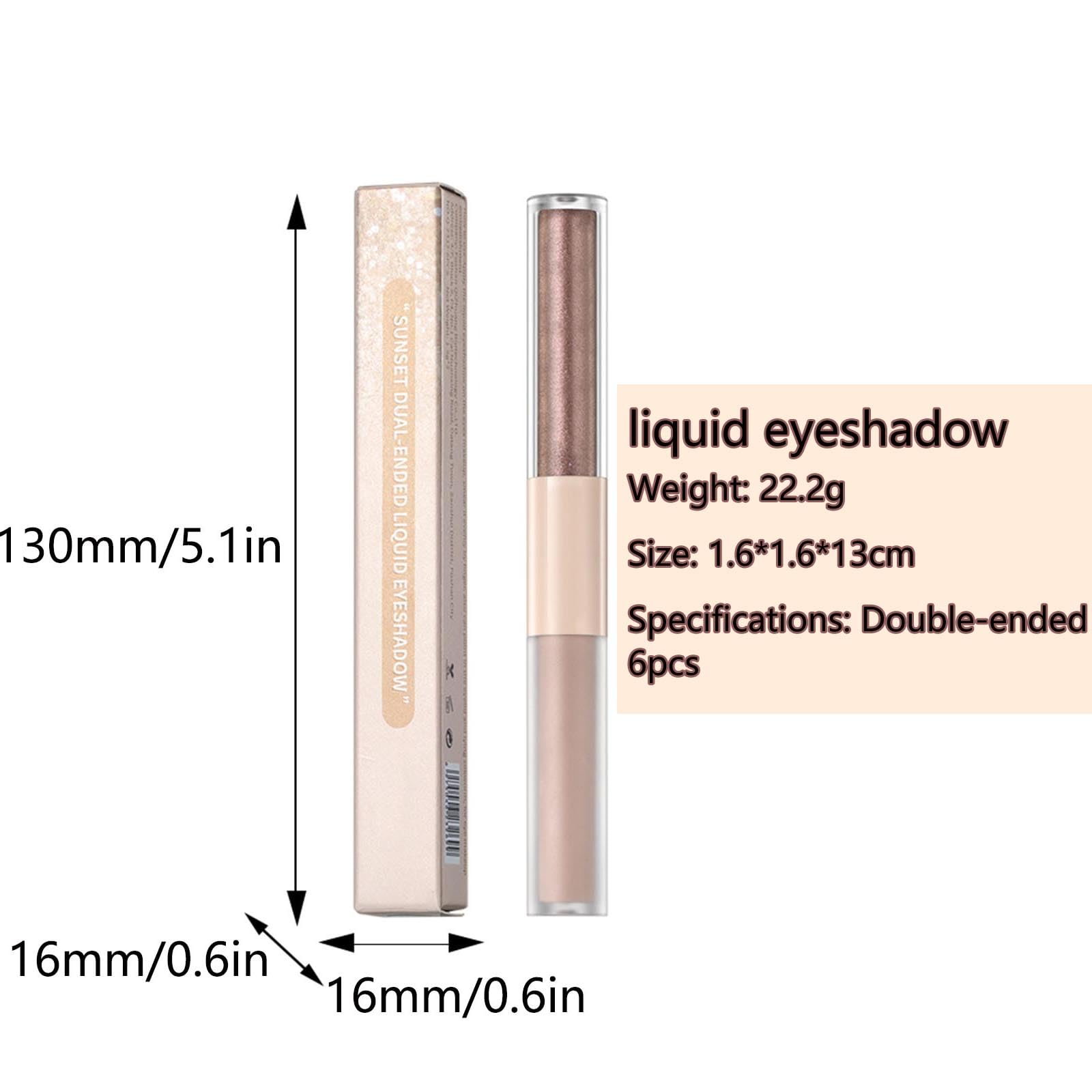 MiaSarah Metallic Brown Liquid Eyeshadow Matte Glitte Eyeshadow Sticks For Eyes Pencil Primer Base Quick Drying Waterproof Long Lasting Highlight Stick Shadow Pen Eye Makeup(#6)