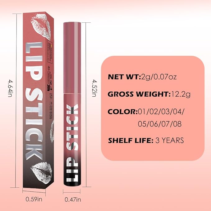 IATMOMOD Coral Red Matte Lipstick for Women, Long Lasting Waterproof Transfer-Proof Vegan Lip Bar, 24H Moisturizing Smudge-Proof All-Day Lip Color for Daily & Party M02#