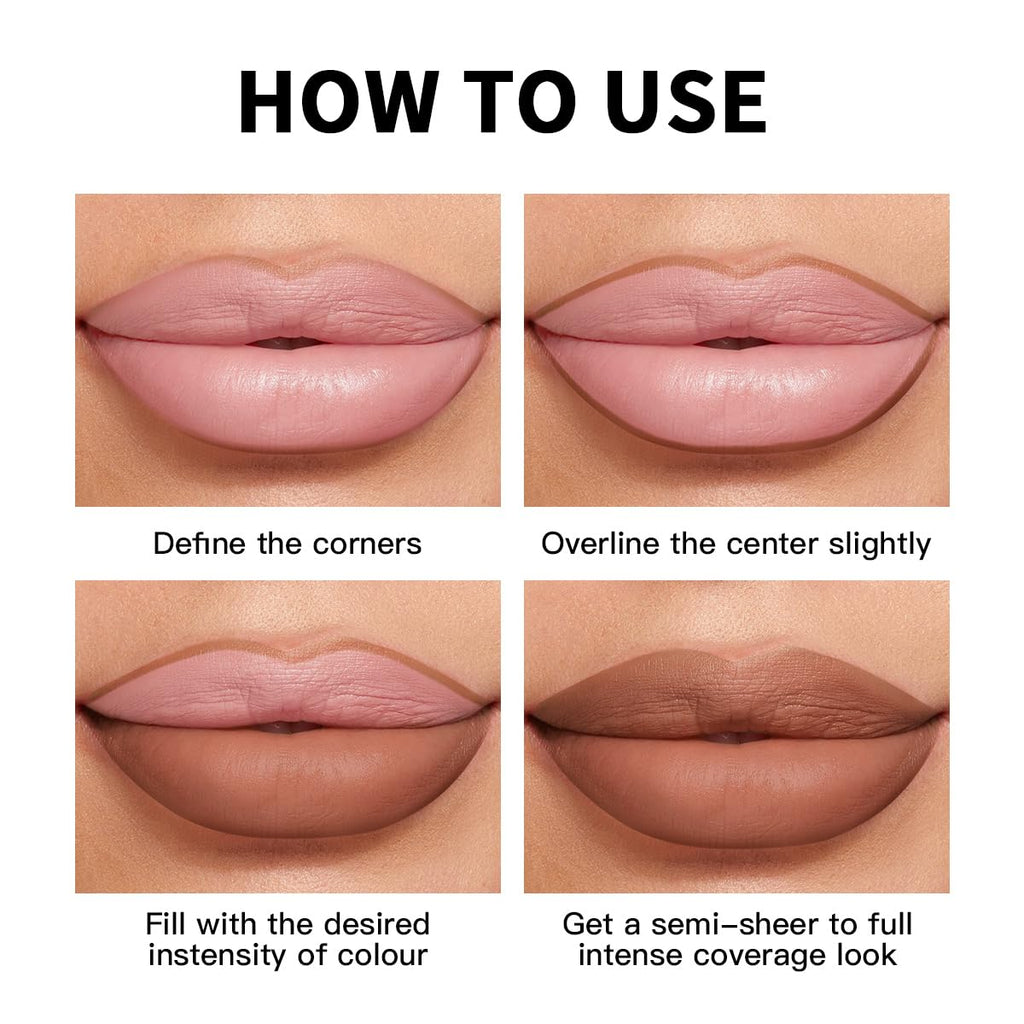 USHAS Lipstick and Lip Liner Combo Set 2 in 1 Waterproof Matte Lipstick pen for Women Lip liner Set Long Lasting with Makeup Set (Y18, Pack of 1)