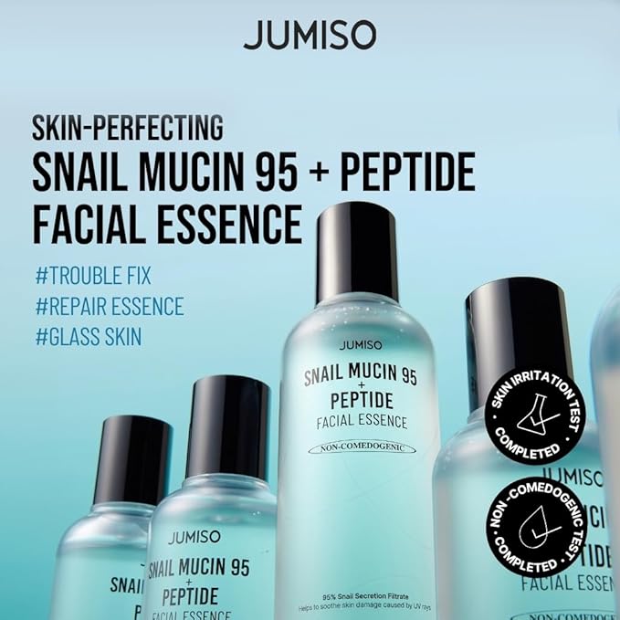 JUMISO Snail Mucin 95% + 5 Peptide Essence, Korean Face Serum, 4.73 fl oz