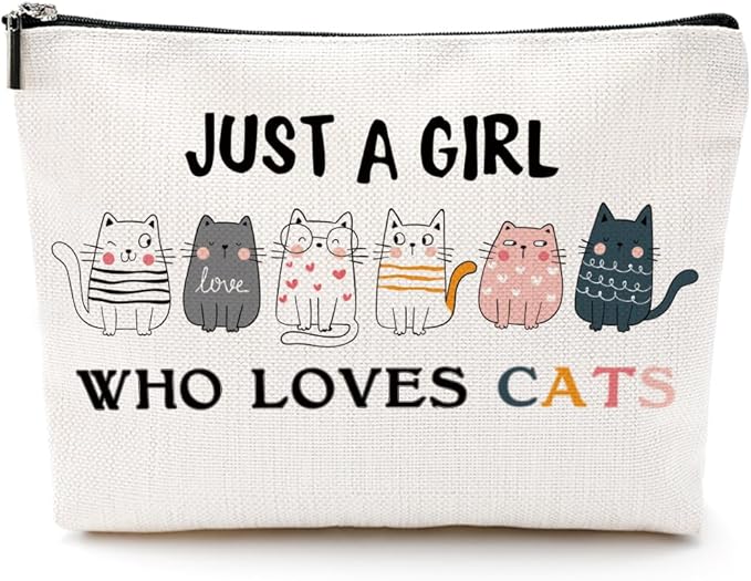 Funny Cat Gifts Makeup Bag Cat Gifts for Girls Cats Lover Cosmetic Bag