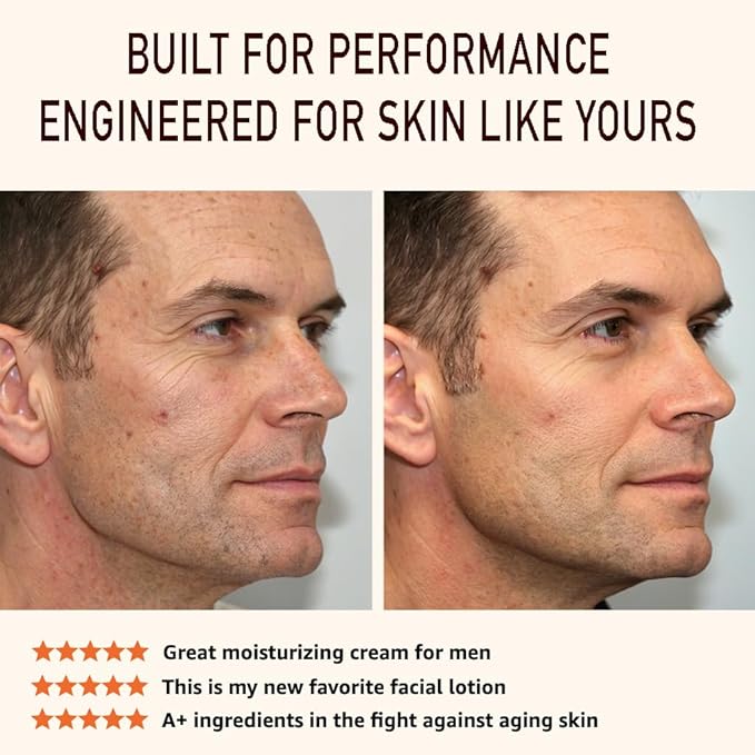 ljörk 2 x Men’s Anti-Aging for Face and Neck – Anti Wrinkle and Skin Toning | Moisturizer for Firm, Smooth Skin | Lightweight & Non-Greasy | Unscented