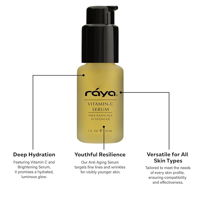 RAYA Radiance-Boosting Vitamin C Face Serum | Helps Minimize the Look of Dark Spots | Antioxidant-Rich & Glow-Enhancing Skincare | Tone-Refining & Luminous-Looking Complexion for All Skin Types