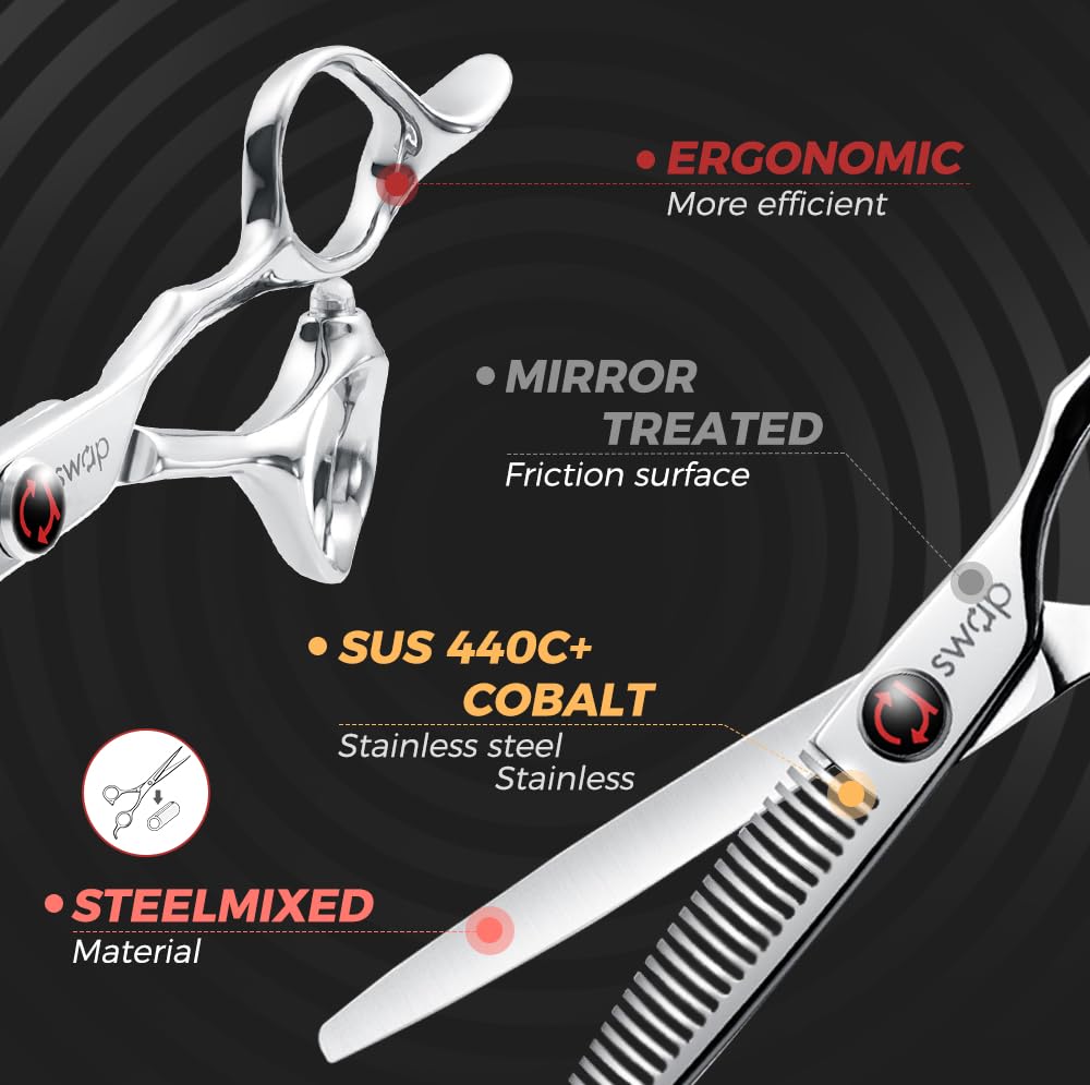 SWAP Professional Hair Cutting Scissors - SUS 440C Barber Shears, Profesional Shears for Hair Cutting (S2, 6 '' Hair Cutting Scissors)
