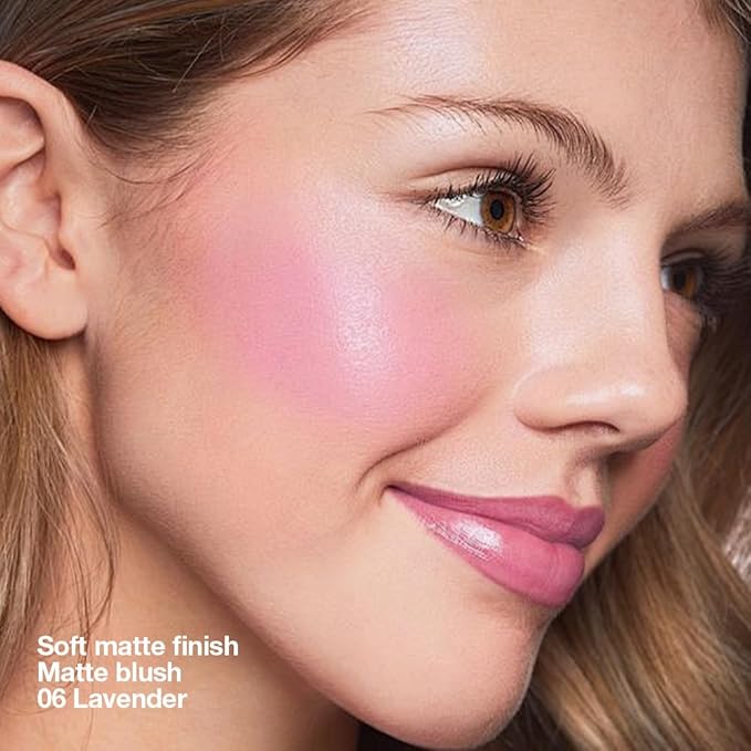 HHLTOH Single Lavender Pink Purple Matte Powder Blush Palette Face Makeup, Blush for Looks Younger Cheeks, Monochrome Cream Blushes Lightweight Long Lasting, Blush for Women All Skin Tones Paleta de