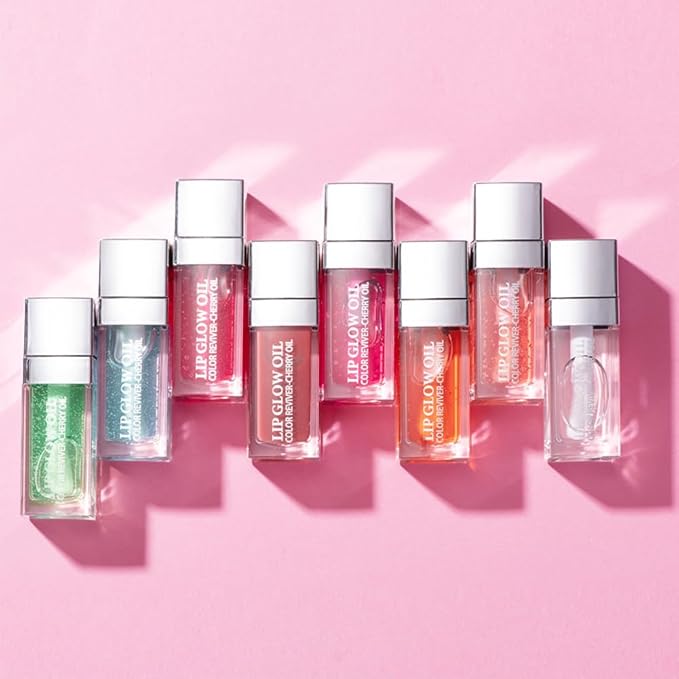 GECOMO Hydrating Lip Glow Oil, Lip Oil Gloss Transparent Toot Tinted Nourishing Long Lasting Repairing Lightening Lip Lines (BERRY) 0.2 OZ