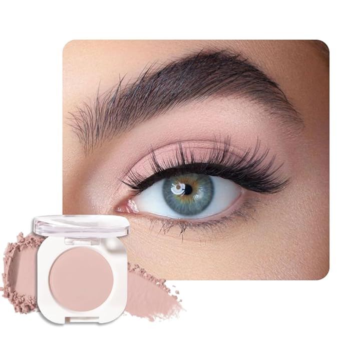 HHLTOH Nude Beige Tan Single Eyeshadow Makeup, Neutral Powde Eye Shadow for Women, Dusty Pink Matte Singles Eyeshadow Palette Pigmented Waterproof, Vegan & Cruelty-Free, Sombras para Ojos
