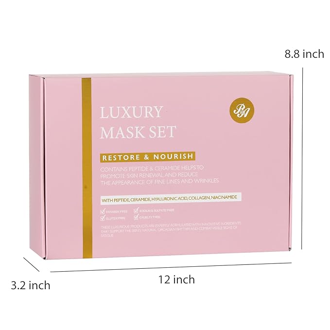 55 Pcs Mothers Day Gift, Rose Essential Oil Home Spa Gift Basket Set for Women, Face Sheet Mask Gift Basket, Skin Care Set, Gel Lip Mask, Christmas, Birthday, Baby Shower, Anniversary, Wife